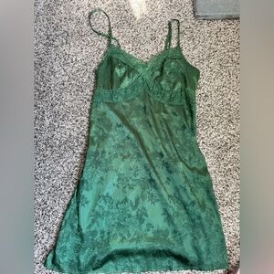 Emerald green slip dress
